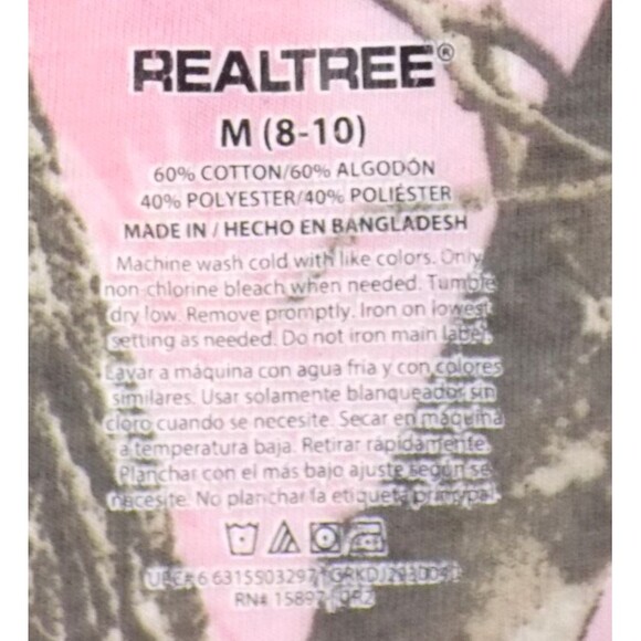 Realtree Pink Camo Top Medium Camouflage Print Hunting Woods (BUNDLE PRICE $6) - Picture 4 of 4